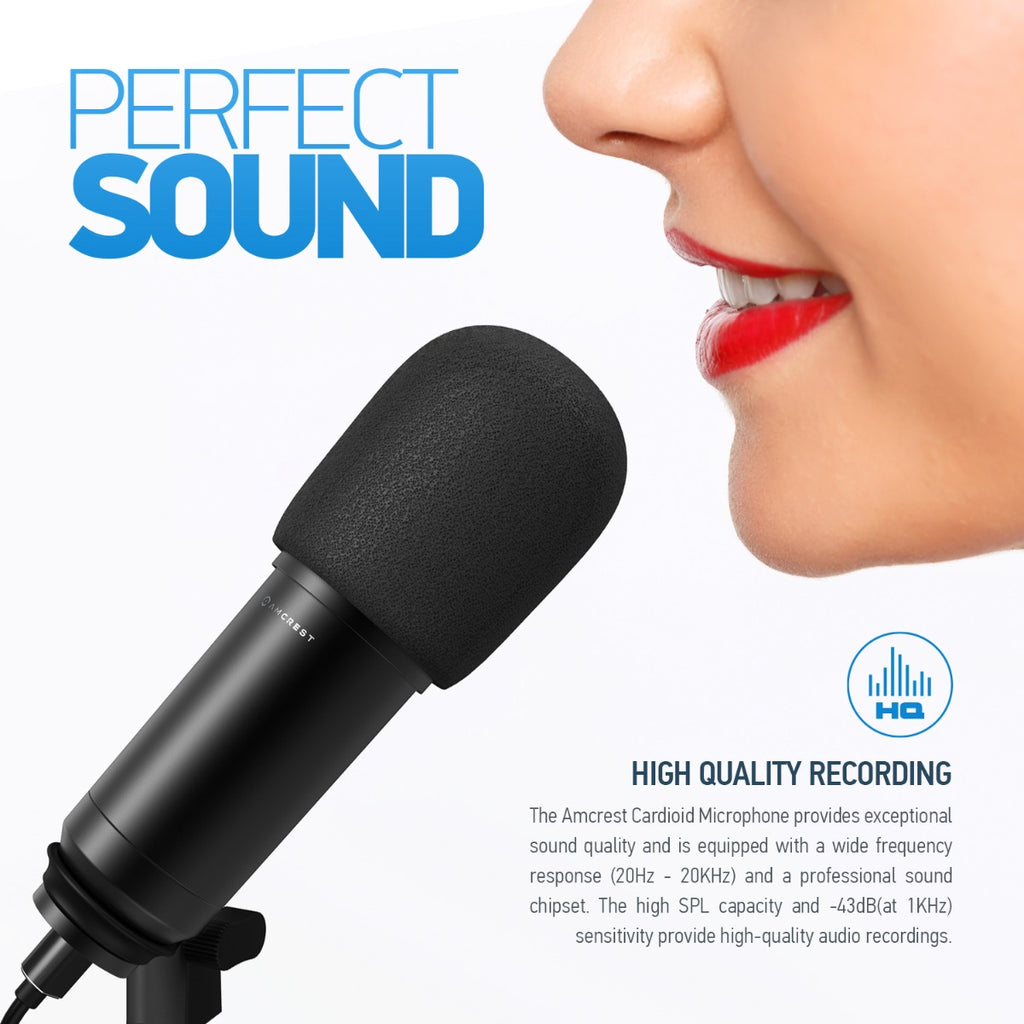 Amcrest USB Microphone for Voice Recordings Cardioid Microphone AM430