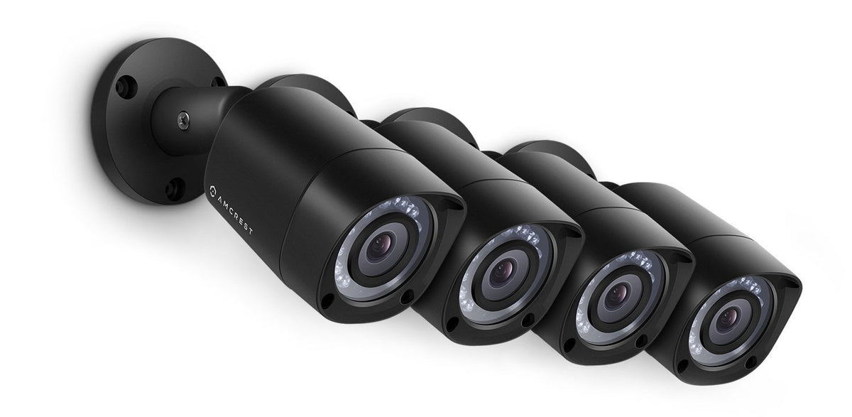 Amcrest Eco-Series 1080P HD Security Cameras, Weatherproof IP66 Bullet Cameras, 65ft IR LED Night Vision (4-Pack)