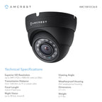 Amcrest Eco-Series 1080p HD Security Camera, Weatherproof IP67 Dome Camera, 65ft IR LED Night Vision (AMC1081DM36-B)