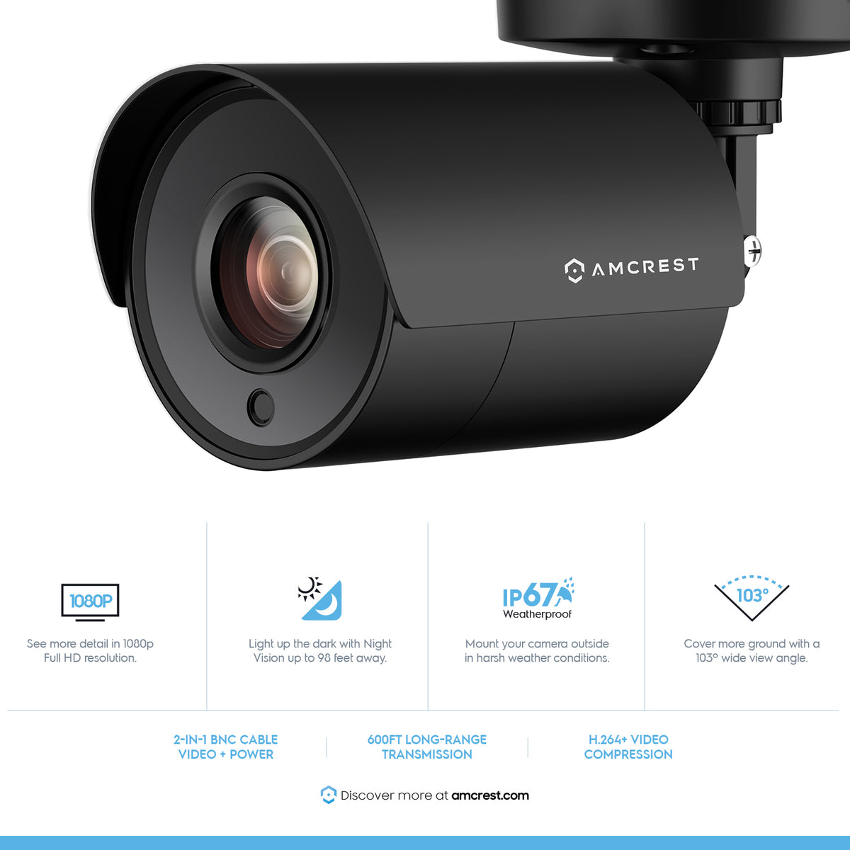 Amcrest ProHD 2-Megapixel 8CH Video Security System with Four 2.0 MP (1920TVL) Outdoor IP67 Bullet Cameras, 98ft Night Vision, Pre-Installed 1TB Hard Drive, (AMDV20M8-4B-B)