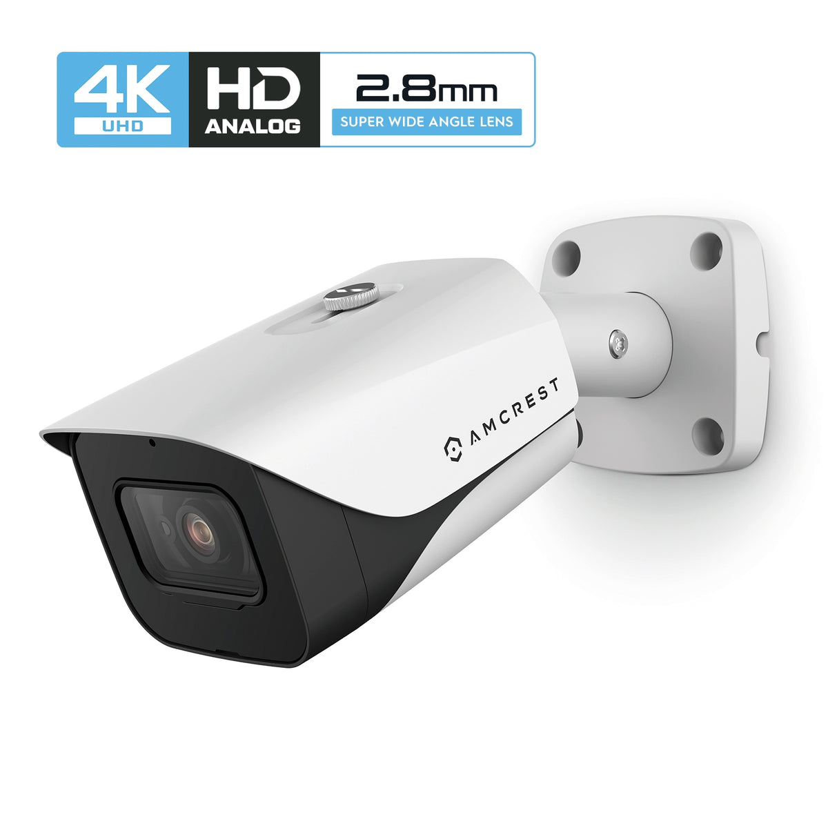 Amcrest 4K Bullet Analog Security Camera Built in Mic Wht AMC4KBC36-W
