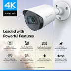 Amcrest 4K Analog Bullet Security Camera Built-in Mic (AMC4KBC28-W-V3)
