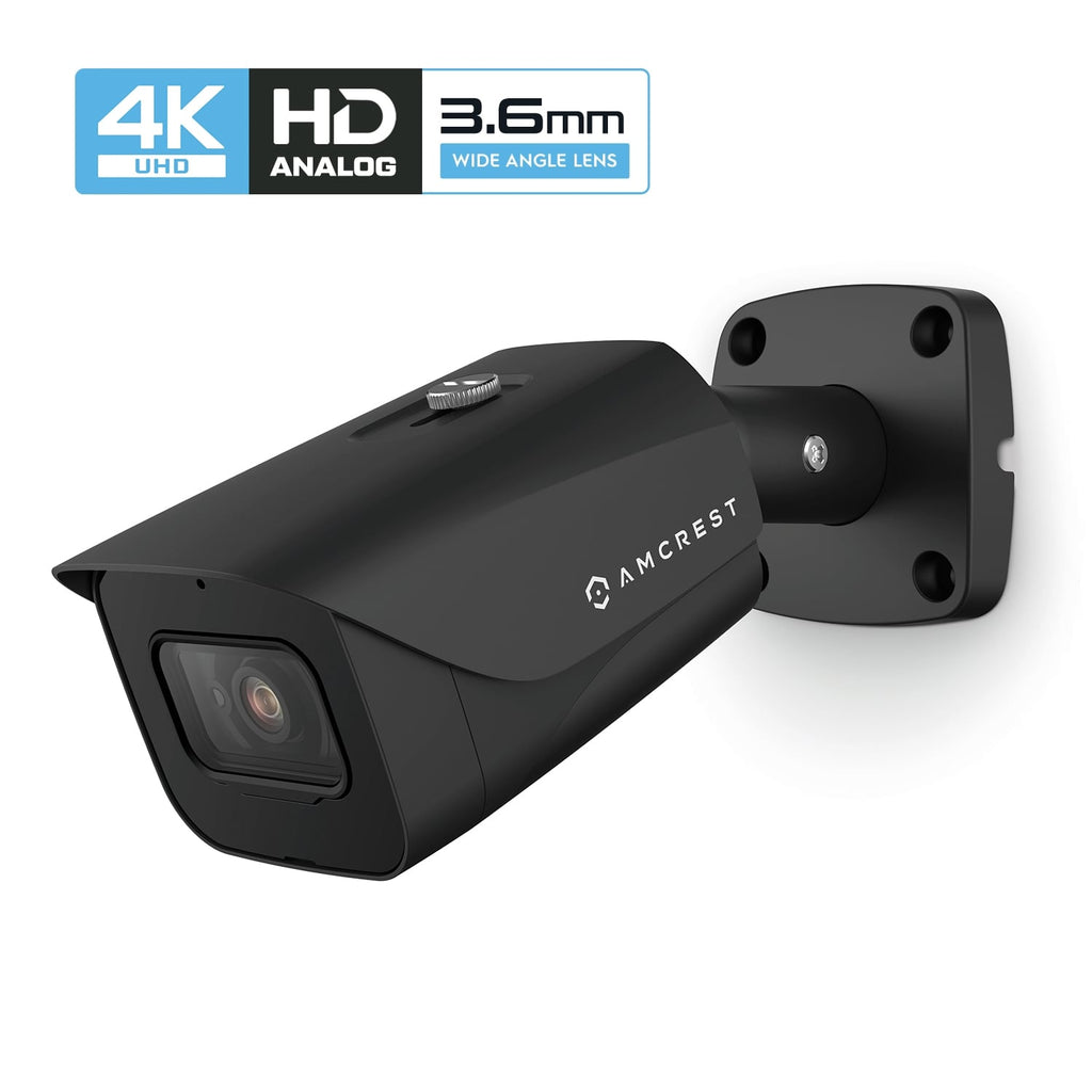 Amcrest 4K Bullet Analog Security Camera Built in Mic Blk AMC4KBC36-B