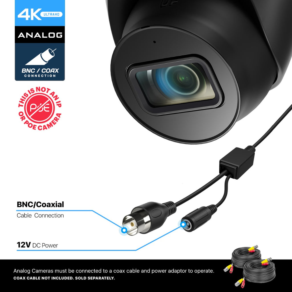 Amcrest 4K Dome Analog Security Camera Built in Mic Black AMC4KDM28-B-V3
