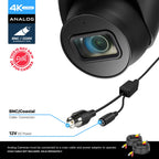 Amcrest 4K Dome Analog Security Camera Built in Mic Black AMC4KDM28-B-V3