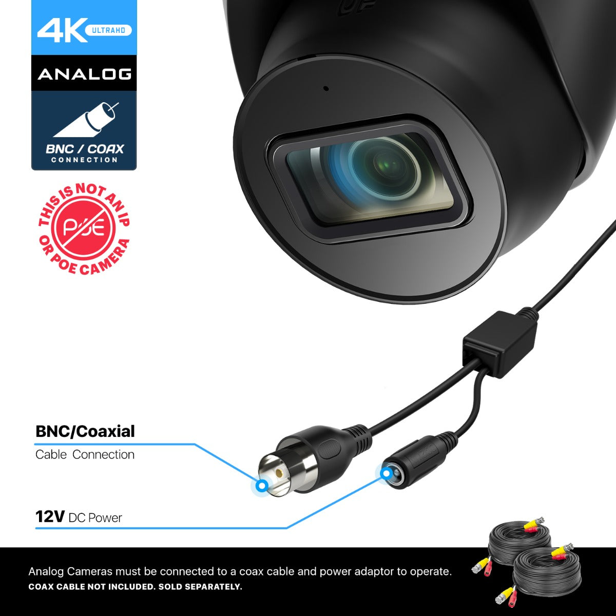 Amcrest 4K Dome Analog Security Camera Built in Mic Black AMC4KDM28-B-V3