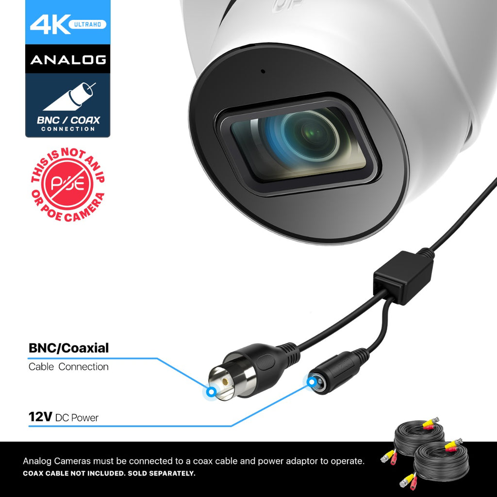 Amcrest 4K Dome Analog Security Camera 125° FOV White AMC4KDM28-W-V3