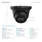 Amcrest 4K Dome Analog Security Camera Built in Mic Black AMC4KDM36-B