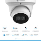 Amcrest 4K Dome Analog Security Camera Built in Mic White AMC4KDM36-W