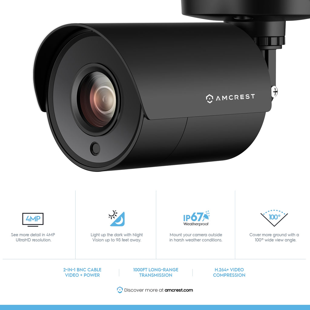 Amcrest UltraHD 4-Megapixel 8CH Video Security System with Eight 4.0MP Outdoor IP67 Bullet & Dome Cameras, 98ft Night Vision, Pre-Installed 1TB Hard Drive, (AMDV40M8-4B4D-B)