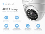 Amcrest UltraHD 1520P 2688TVL Dome Outdoor Security Camera, 4MP 2688x1520, 65ft Night Vision, Metal Housing, 2.8mm Lens, 99.7° Viewing Angle, Black (AMC4MDM28-W)