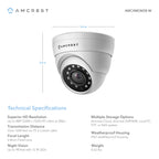 Amcrest UltraHD 1520P 2688TVL Dome Outdoor Security Camera, 4MP 2688x1520, 65ft Night Vision, Metal Housing, 2.8mm Lens, 99.7° Viewing Angle, Black (AMC4MDM28-W)