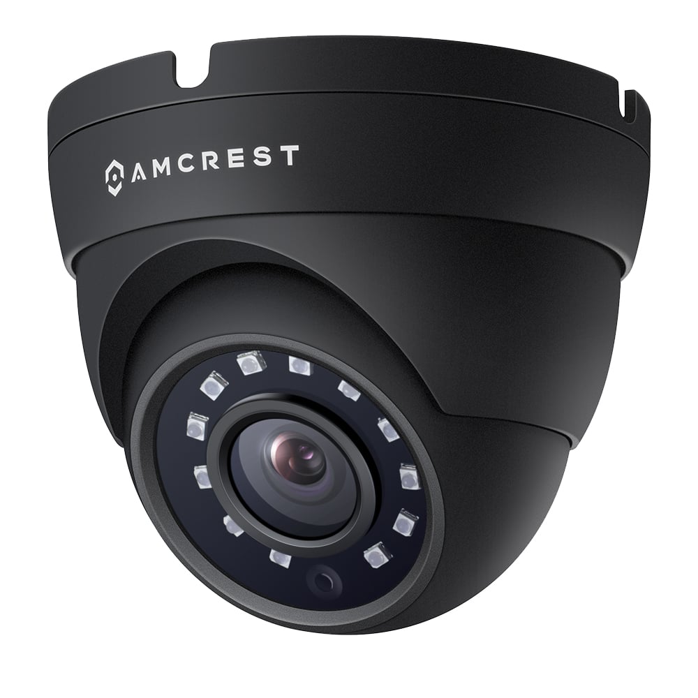 Amcrest HDCVI 720P 1280 TVL Dome Weatherproof IP66 Camera with 12 LEDs for Night Vision, Long Distance Range up to 1640ft, 1 Year Warranty, and More (Black) - Power supply and coaxial video cable are NOT INCLUDED