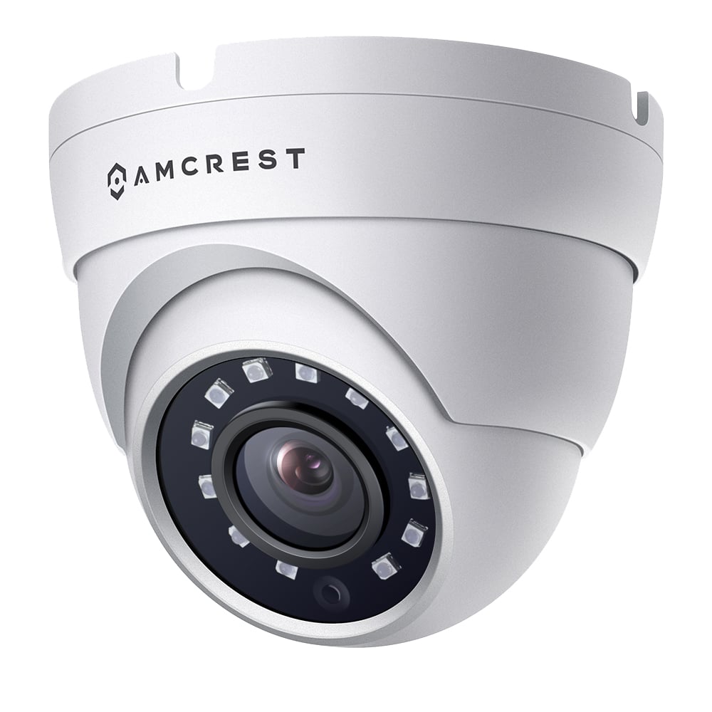 Amcrest HDCVI 720P 1280 TVL Dome Weatherproof IP66 Camera with 12 LEDs for Night Vision, Long Distance Range up to 1640ft, 1 Year Warranty, and More (White) - Power supply and coaxial video cable are NOT INCLUDED