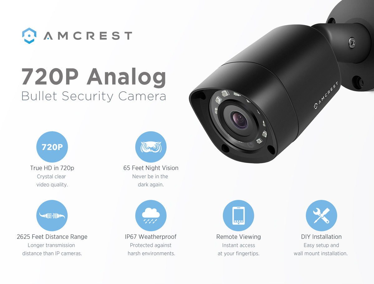 Amcrest HD 1080P-Lite 8CH Security Camera System 8x Analog Cameras
