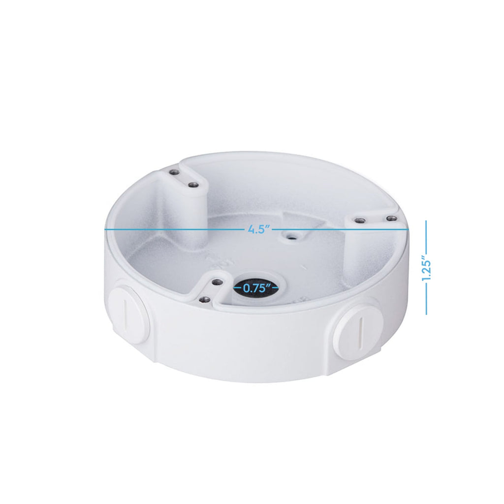 Amcrest AMCPFA136 Water-Proof Junction Box for Dome Cameras, Compatible w/ IP3M-956B/W, IP3M-956EB/W, IP4M-1028B/W, IP4M-1028EB/W, IP5M-1176EB/W, IP8M-2493EB/W, IP8M-2493EW-V2, IP8M-2496EW-AI