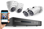 Amcrest ProHD 1080P 4CH Video Security System - Four 2.1-Megapixel (1920TVL) Outdoor IP67 Bullet & Dome Cameras, 2TB HDD, Night Vision, Remote Smartphone Access, White Mid (AMDV10804-2B2D-W)