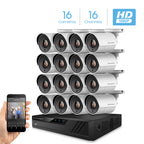 Amcrest ProHD 2-Megapixel 16CH Video Security System with Sixteen2.0 MP (1920TVL) Outdoor IP67 Bullet Cameras, 98ft Night Vision, Pre-Installed 2TB Hard Drive, (AMDV20M16-16B-W)