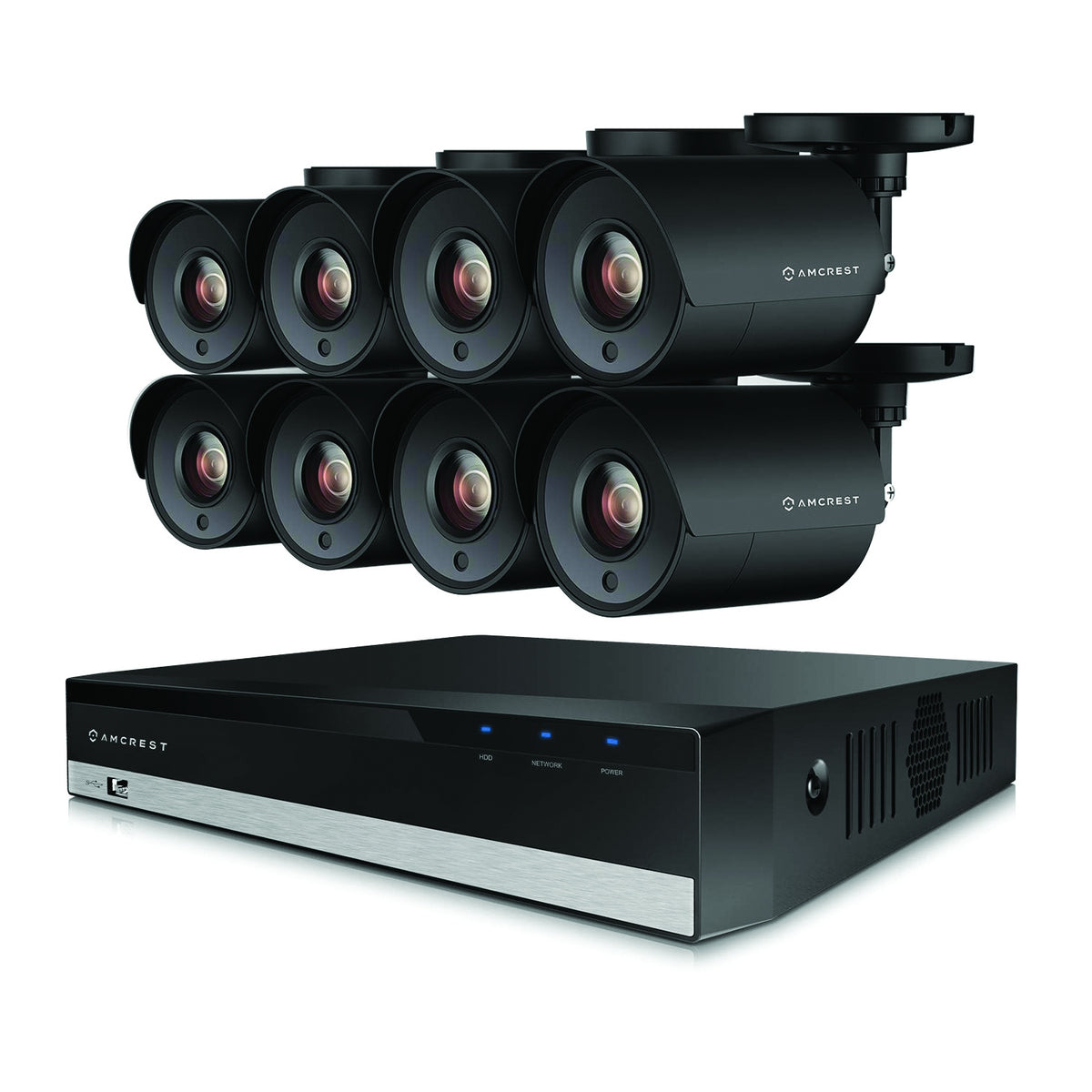 Amcrest ProHD 2-Megapixel 8CH Video Security System with Eight 2.0 MP (1920TVL) Outdoor IP67 Bullet Cameras, 98ft Night Vision, Pre-Installed 1TB Hard Drive, (AMDV20M8-8B-B)