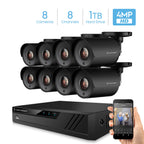 Amcrest UltraHD 4MP 8CH Home Security Camera System with 8 x 4-Megapixel Weatherproof Outdoor Security Cameras, 4MP DVR w/Pre-Installed 1TB Hard Drive, Night Vision, BNC Cables (AMDV40M8-8B-B)