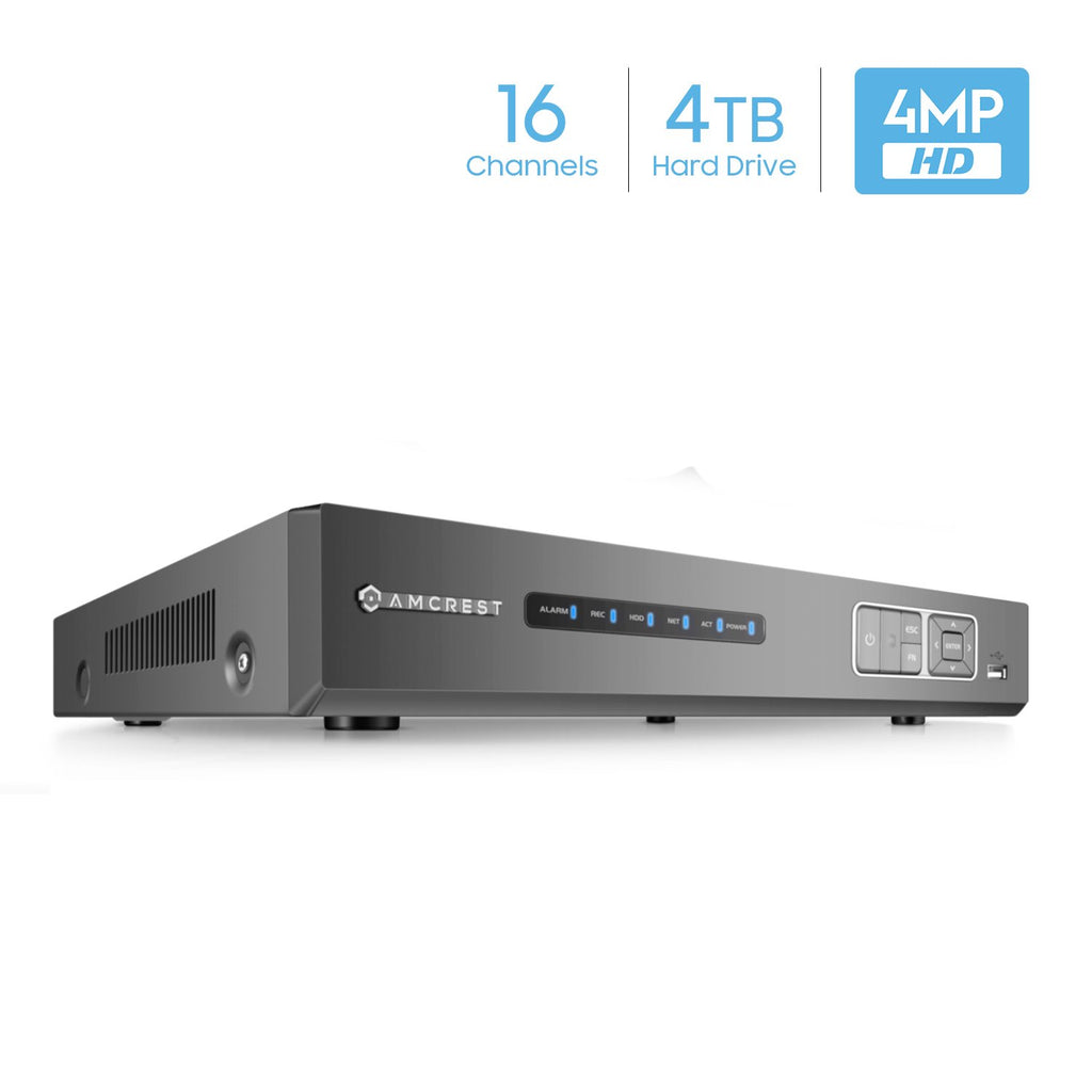 Amcrest UltraHD 4MP 16CH Video Security DVR Digital Recorder, 8-Channel 4 Megapixel @ 15fps, HD Analog, Cameras NOT Included, Remote Smartphone Access, Pre-Installed 4TB Hard Drive (AMDV4M16-4TB)