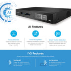 Amcrest 4K UltraHD 16 Channel AI DVR Security Camera System Recorder with Preinstalled 3TB HDD, 8MP Security DVR for Analog Security Cameras & Amcrest IP Cameras, AI Smart DVR, Cameras NOT Included (AMDV5116-3TB)