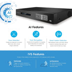 Amcrest 4K UltraHD 16 Channel AI DVR Security Camera System Recorder, 8MP Security DVR for Analog Security Cameras & Amcrest IP Cameras, AI Smart DVR, HDD & Cameras NOT Included (AMDV5116-I3)