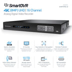 Amcrest 4K UltraHD 16 Channel AI DVR Security Camera System Recorder with Preinstalled 3TB HDD, 8MP Security DVR for Analog Security Cameras & Amcrest IP Cameras, AI Smart DVR, Cameras NOT Included (AMDV5116-3TB)