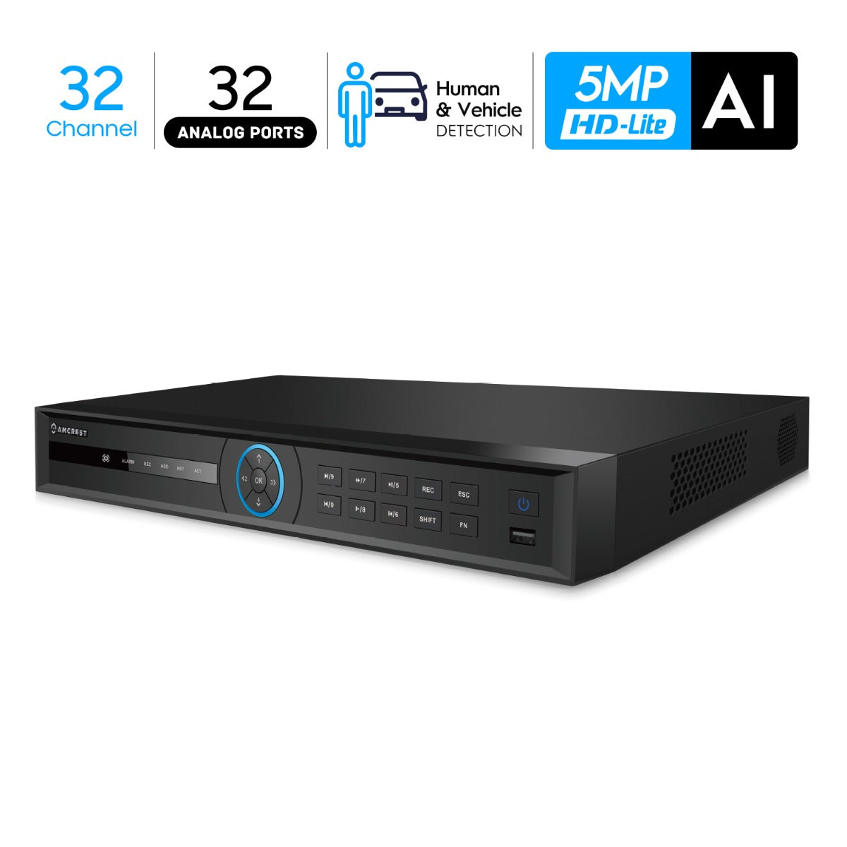 Amcrest 5-Megapixel UltraHD 32 Channel DVR Security Camera System Recorder, 5-Megapixel Security DVR for Analog Security Cameras, Remote Smartphone Access, Pre-Installed 4TB Hard Drive (AMDV5M32-4TB)