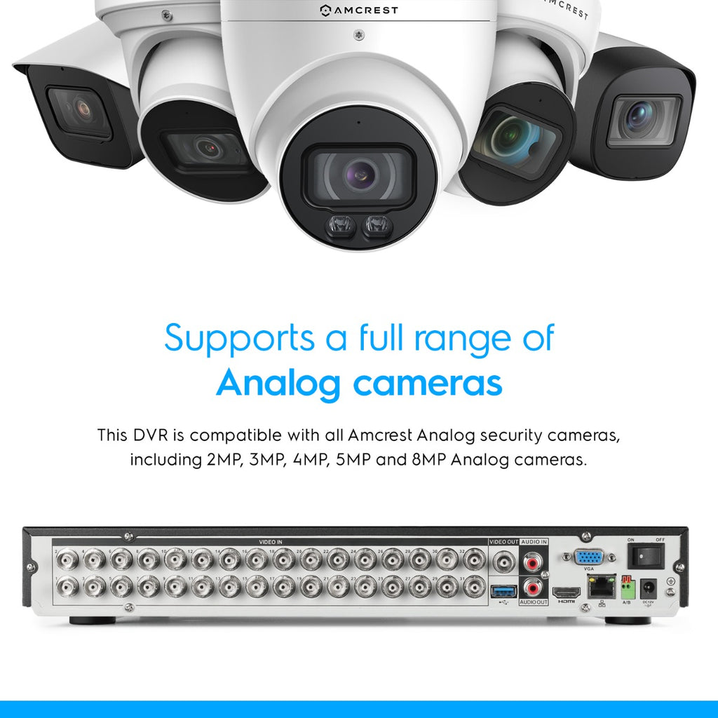 Amcrest 5-Megapixel UltraHD 32 Channel DVR Security Camera System Recorder, 5-Megapixel Security DVR for Analog Security Cameras, Remote Smartphone Access, Pre-Installed 4TB Hard Drive (AMDV5M32-4TB)