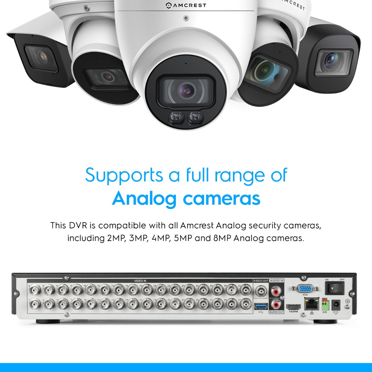 Amcrest 5-Megapixel UltraHD 32 Channel DVR Security Camera System Recorder, 5-Megapixel Security DVR for Analog Security Cameras, Remote Smartphone Access, Pre-Installed 4TB Hard Drive (AMDV5M32-4TB)
