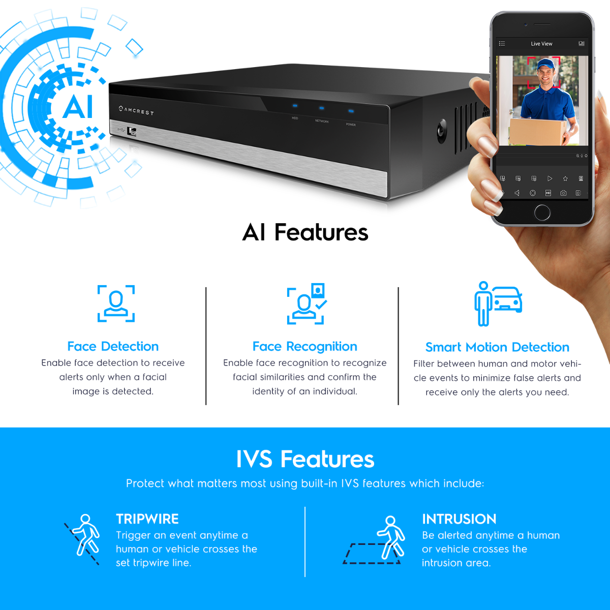 Amcrest 5-Megapixel UltraHD 8 Channel DVR Security Camera System Recorder, 5-Megapixel Security DVR for Analog Security Cameras, Remote Smartphone Access, HDD & Cameras NOT Included (AMDV5M8)