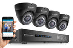 Amcrest ProHD 720P 4CH Video Security System - Four 1.0-Megapixel (1280TVL) Outdoor IP67 Dome 1TB HDD, Night Vision, Remote Smartphone Access, Black Mid (AMDV7204M-4D-B)
