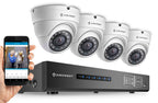 Amcrest ProHD 720P 4CH Video Security System - Four 1.0-Megapixel (1280TVL) Outdoor IP67 Dome 1TB HDD, Night Vision, Remote Smartphone Access, White Mid (AMDV7204-4D-W)