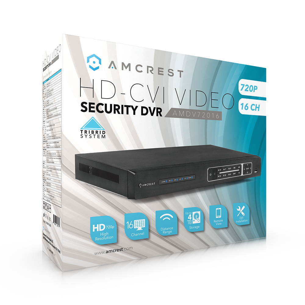 Amcrest ProHD 720P 16CH Video Security DVR Digital Recorder, 16-Channel 720P @ 30fps, HD Analog, Hard Drive & Cameras Not Included, Remote Smartphone Access (AMDV72016)
