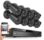 Amcrest HD 1080P-Lite / 720P 16CH Video Security System w/ Eight 1.0 Megapixel IP67 Outdoor Bullet Cameras, 65ft Night Vision, 1TB HDD, (AMDV72116-8B-B)