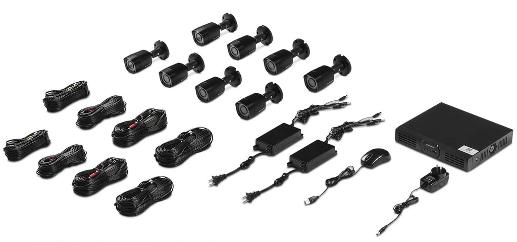 Amcrest HD 1080P-Lite / 720P 16CH Video Security System w/ Eight 1.0 Megapixel IP67 Outdoor Bullet Cameras, 65ft Night Vision, 1TB HDD, (AMDV72116-8B-B)