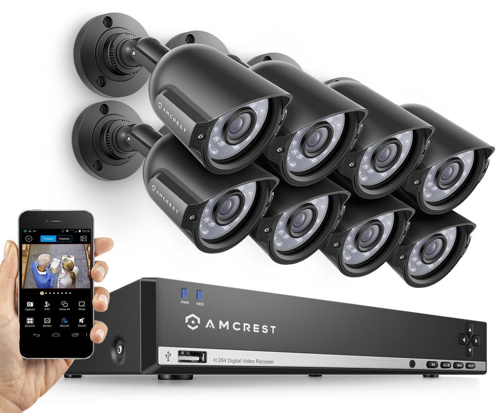 Amcrest 960H 16CH 1TB DVR Security Camera System w/ 8 x 800+ TVL Bullet Cameras