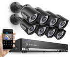 Amcrest 960H 16CH 1TB DVR Security Camera System w/ 8 x 800+ TVL Bullet Cameras