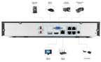 Amcrest  HD 1.3-Megapixel (1280 x 960P) 4Ch Network POE Video Security System (NVR Kit) - Four 1.3MP POE Outdoor Bullet IP Cameras, 98ft Night Vision, 1TB HDD, Power over Ethernet (Silver)