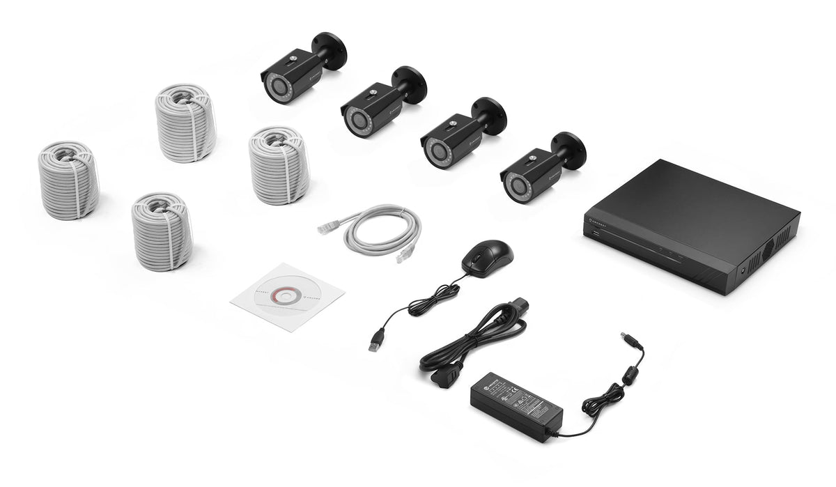 Amcrest ProHD 2-Megapixel (1920 x 1080p) Network POE Video Security System w/ 4CH 4K NVR - Four 2MP POE Outdoor Bullet IP Cameras, 98ft Night Vision, Power over Ethernet, Hard Drive Not Included, (Black)