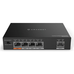 Amcrest 4-Port POE+ Power Over Ethernet POE Switch with Metal Housing, 4-Ports POE+ 802.3af/at 60W (AMPS4E4P-AT-60)