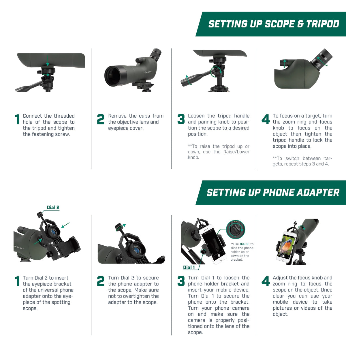 Amcrest Spotting Scope for Target Shooting w/ Tripod AMSS60-G