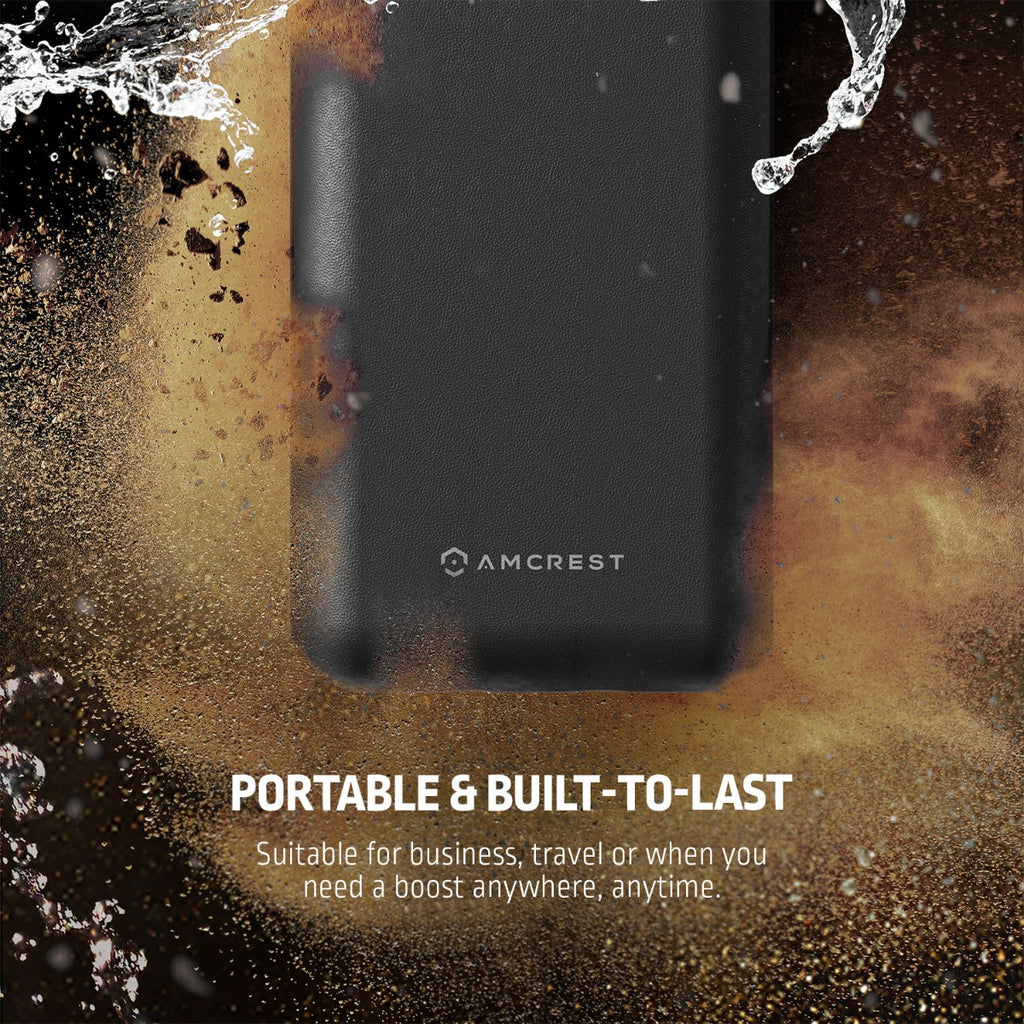 Amcrest USB C Power Bank, 10,000mAh Portable Charger USB C, Power Bank Fast Charging 10W PD 3.0, Type C Battery Bank Powerbank with LED Display for Android & iOS Smartphone Devices APB-MAGW10-B