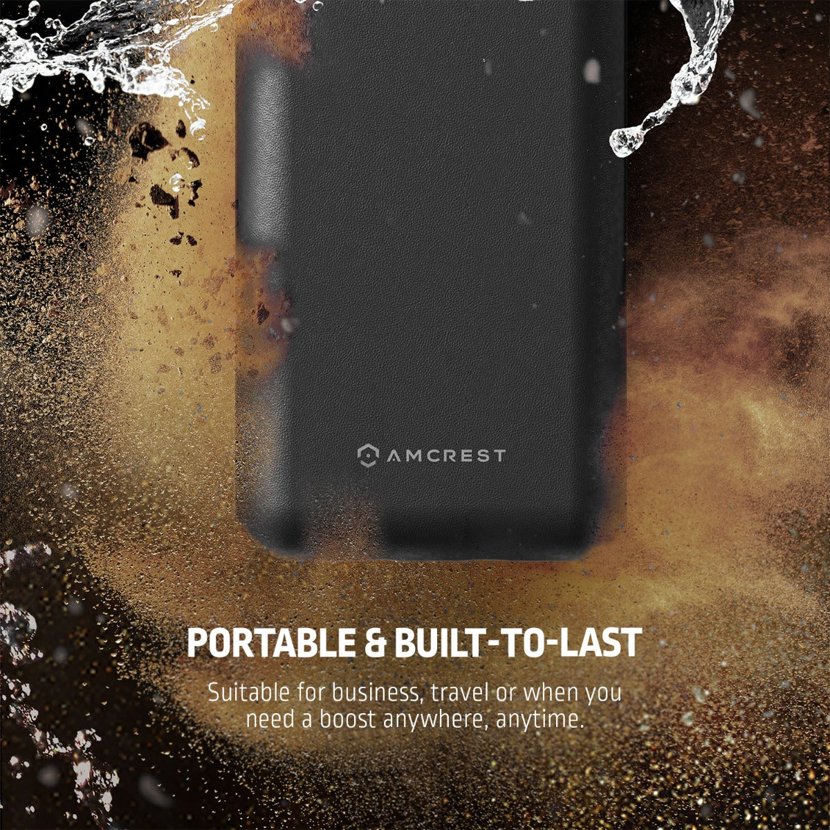 Amcrest USB C Power Bank, 10,000mAh Portable Charger USB C, Power Bank Fast Charging 10W PD 3.0, Type C Battery Bank Powerbank with LED Display for Android & iOS Smartphone Devices APB-MAGW10-B