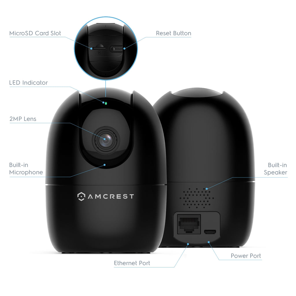 Amcrest SmartHome AI Human Detection WiFi Camera Pan/Tilt ASH21-B