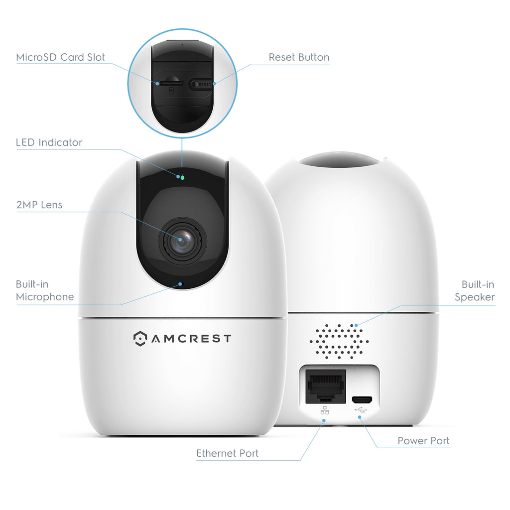 Amcrest SmartHome AI Human Detection WiFi Camera Pan/Tilt ASH21-W