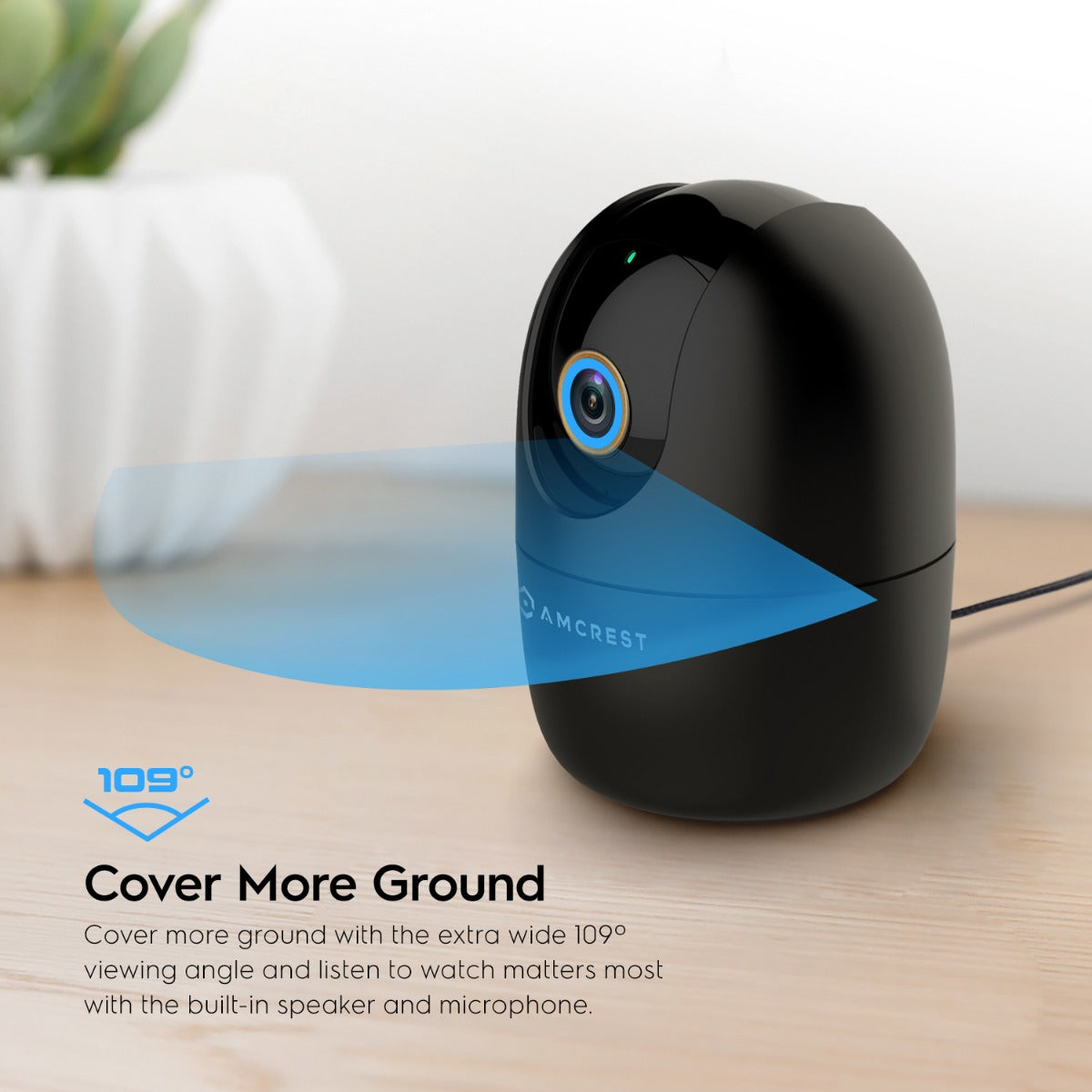 Amcrest SmartHome 4-Megapixel AI Human Detection, WiFi Camera Indoor, Dog Camera, Sound & Baby Monitor, Human & Pet Detection, Motion-Tracking, w/ 2-Way Audio, Pan/Tilt Wireless IP Camera, Night Vision, Smart Home ASH41-B