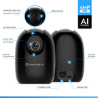 Amcrest SmartHome 4-Megapixel AI Human Detection, WiFi Camera Indoor, Dog Camera, Sound & Baby Monitor, Human & Pet Detection, Motion-Tracking, w/ 2-Way Audio, Pan/Tilt Wireless IP Camera, Night Vision, Smart Home ASH41-B