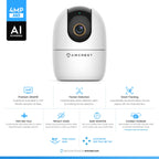 Amcrest SmartHome 4-Megapixel AI Human Detection, WiFi Camera Indoor, Dog Camera, Sound & Baby Monitor, Human & Pet Detection, Motion-Tracking, w/ 2-Way Audio, Pan/Tilt Wireless IP Camera, Night Vision, Smart Home ASH41-W